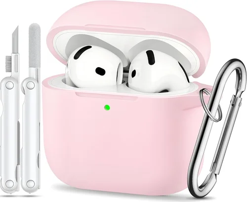 for AirPods 4 Case Pink with 3